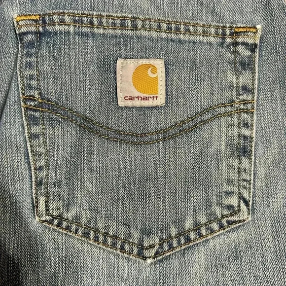 Carhartt Jeans Mens Tag Size 38x34 Blue Denim Straight Leg Relaxed Fit - Picture 8 of 10